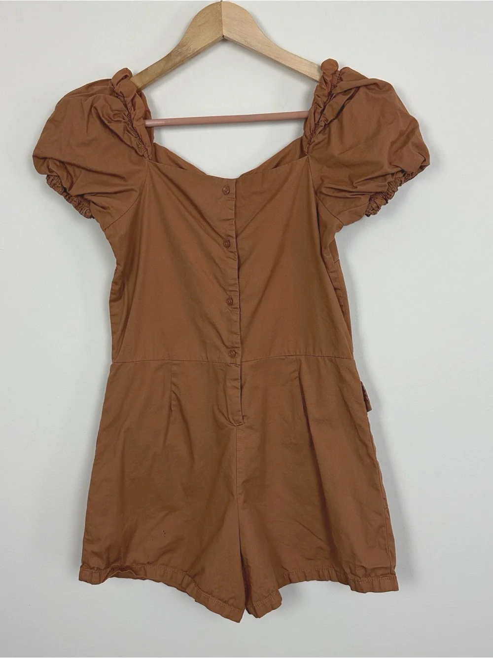 Janie and Jack Puff Sleeve Patch Pocket Romper Sz 16